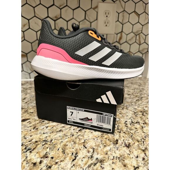 Adidas Shoes - Adidas RunFalcon 3.0 Black and Pink Tennis Shoes Womens Size 7 New
